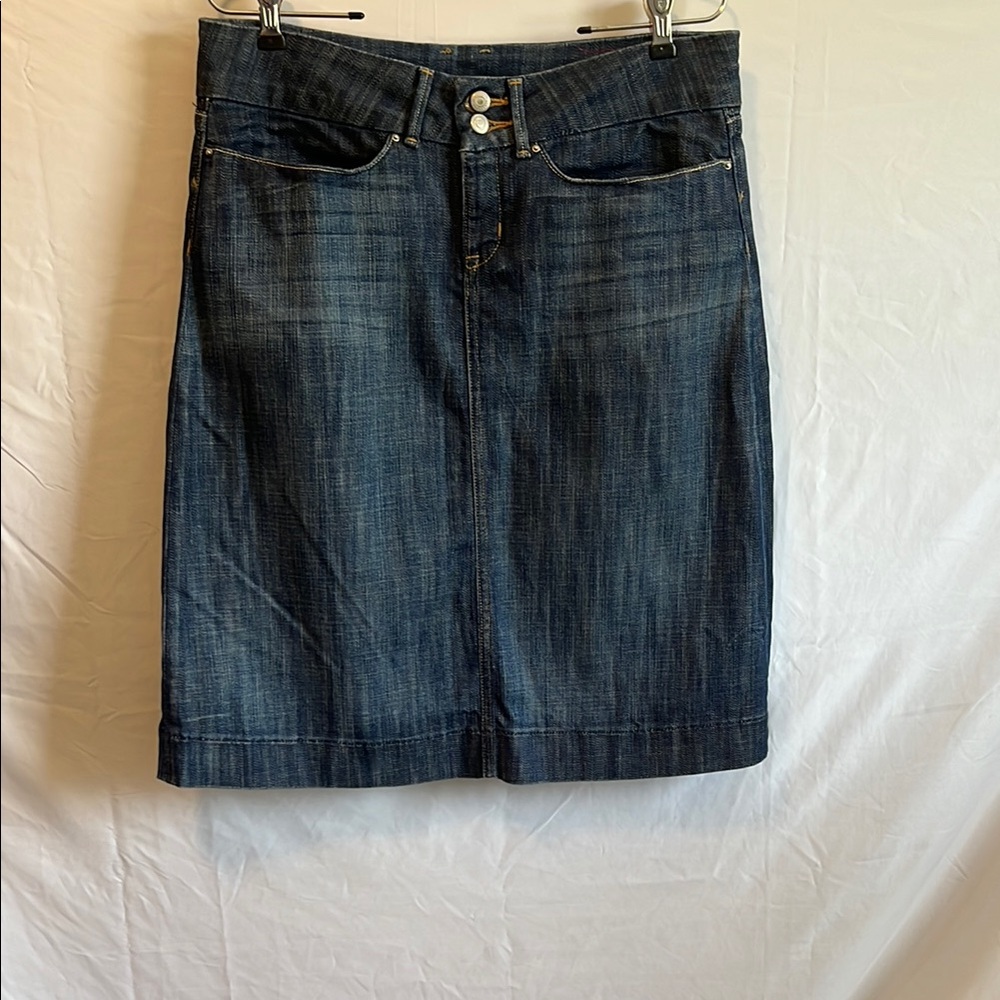 Banana Republic Blue Pencil Skirt Knee-Length Casual